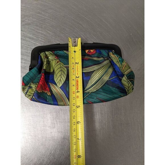 Vintage Tropical Makeup Purse Clutch Parrot Plastic Framed Snap - Picture 5 of 6